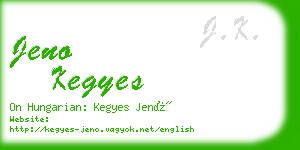 jeno kegyes business card